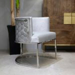 4. Grey Velvet Upholstered Chamberlain Chair - Enhance the aesthetic appeal of your living room