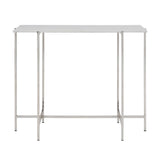 2. "Ida White Marble Top Console Table: Silver Frame - Stylish and functional home decor"
