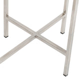 4. "Ida White Marble Top Console Table: Silver Frame - Sleek and durable living room furniture"