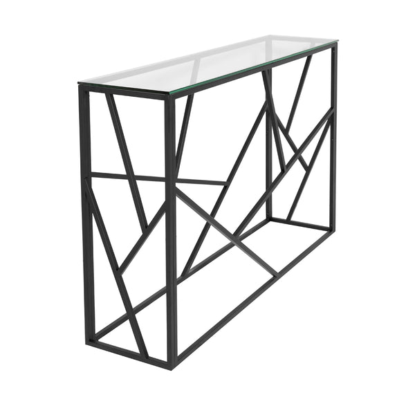 2. "Black Carole Console Table - A versatile addition to any home decor"