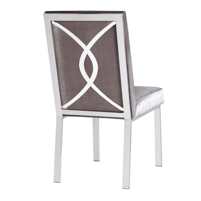 2. "Grey Velvet Emiliano Dining Chair - Stylish and sophisticated addition to your home decor"