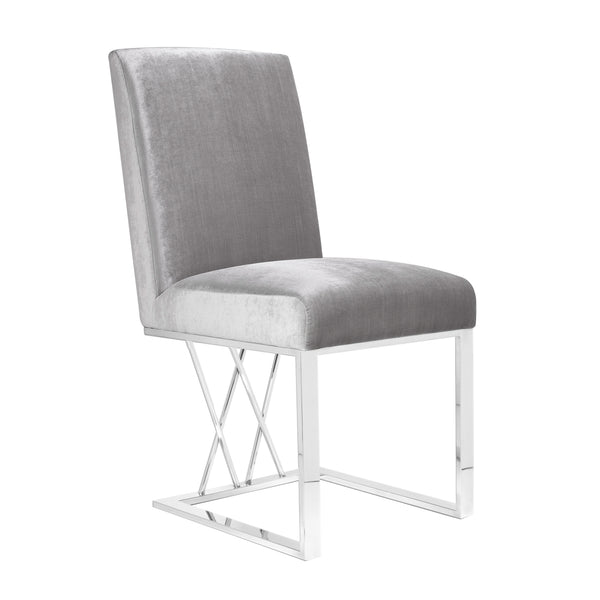 1. "Martini Dining Chair: Grey Velvet - Elegant and comfortable seating option for your dining room"