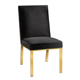 1. "Wellington Gold Dining Chair: Black Velvet - Elegant and luxurious seating option"