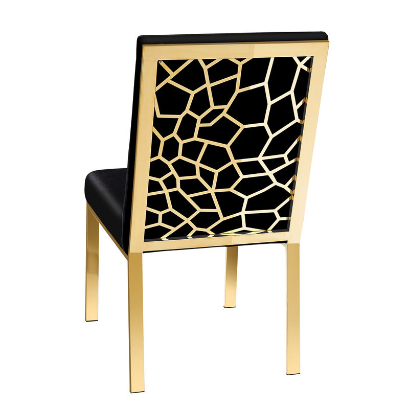 2. "Black Velvet Wellington Gold Dining Chair - Stylish and comfortable for any dining space"