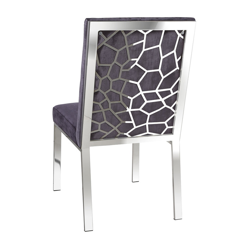 2. "Charcoal Velvet Wellington Dining Chair - Stylish and versatile addition to any dining space"