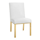 1. "Wellington Gold Dining Chair: White Leatherette - Elegant and comfortable seating for your dining room"