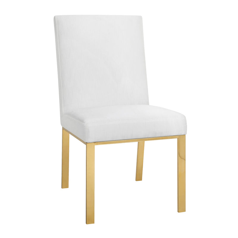 1. "Wellington Gold Dining Chair: White Leatherette - Elegant and comfortable seating for your dining room"