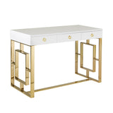 1. "Baccarat Gold Desk with intricate design and luxurious finish"