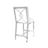 3. "Emiliano Counter Chair in White Leatherette - Perfect addition to any kitchen or bar"