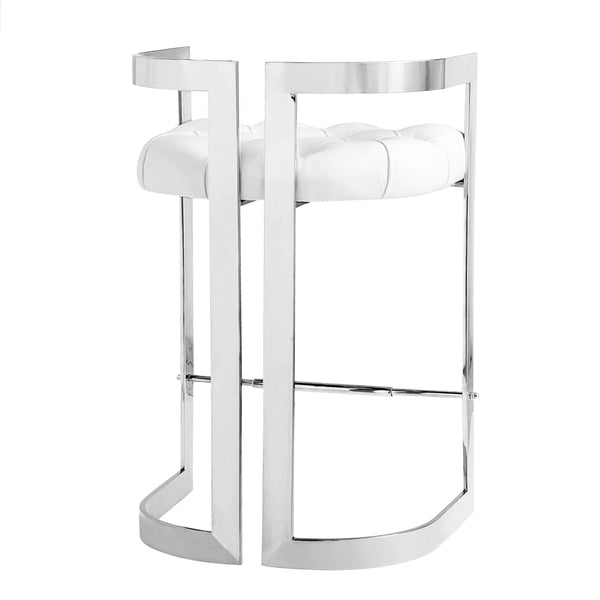 2. "White Leatherette Majestic Counter Chair with modern style and ergonomic support"