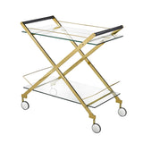1. "Bermuda Gold Bar Cart with Elegant Design and Ample Storage Space"