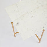 3. "Ida White Marble Top Coffee Table: Gold Frame - Modern and Sophisticated Addition to Your Home Interiors"
