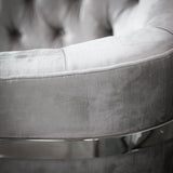 4. "Medium Pinnacle Grey Sheen Velvet Chair - Plush and Soft Seating Experience"