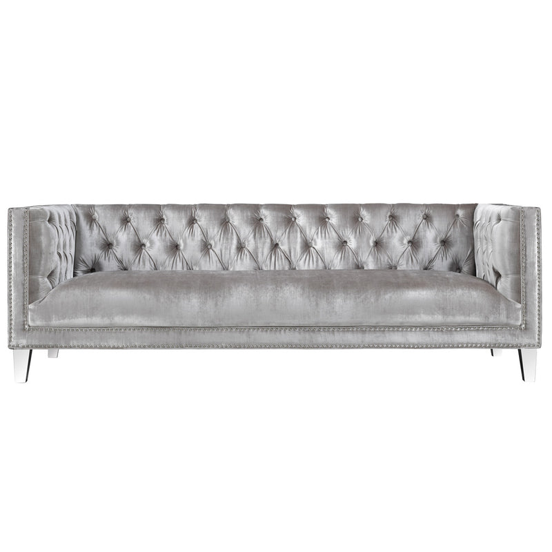 1. "Barcelona Sofa: Grey Velvet - Luxurious and comfortable seating option for your living room"