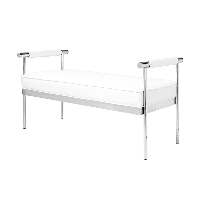 1. "Helen Bench: White Leatherette - Sleek and stylish seating option for any modern living space"