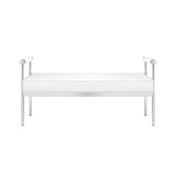 3. "Helen Bench in White Leatherette - Enhance your home decor with this elegant and versatile seating piece"