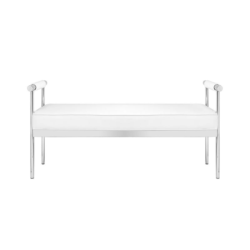 3. "Helen Bench in White Leatherette - Enhance your home decor with this elegant and versatile seating piece"