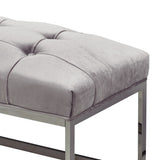 2. "Grey Velvet Modern Bench - Comfortable and Contemporary Furniture"