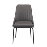 2. Stylish Moira Black Dining Chair: Dark Grey Leatherette - Enhance the aesthetic appeal of your dining space