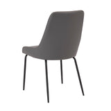 3. Dark Grey Leatherette Moira Black Dining Chair - Sleek and modern design for a contemporary look
