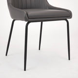 4. Comfortable Moira Black Dining Chair: Dark Grey Leatherette - Enjoy long meals with utmost comfort