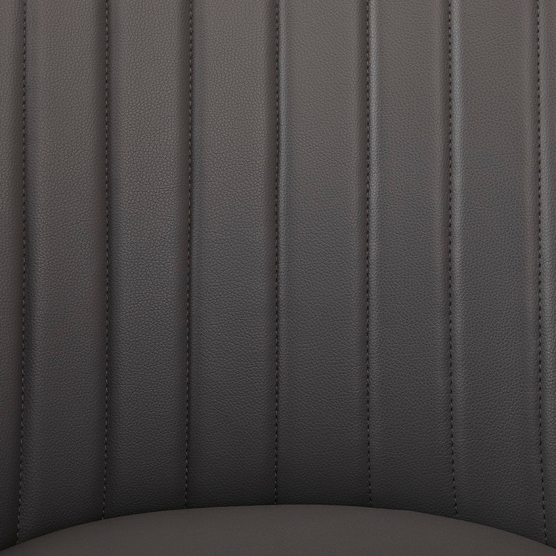 5. Moira Black Dining Chair: Dark Grey Leatherette - Durable and long-lasting seating solution