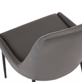 7. Moira Black Dining Chair: Dark Grey Leatherette - Ideal for both formal and casual dining settings