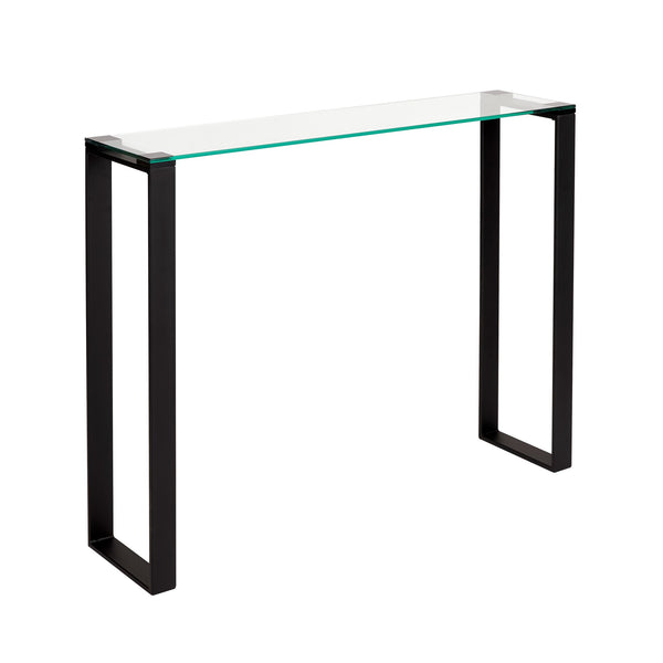 1. "Elegant David Black Console Table with Storage - Perfect for Entryways and Living Rooms"