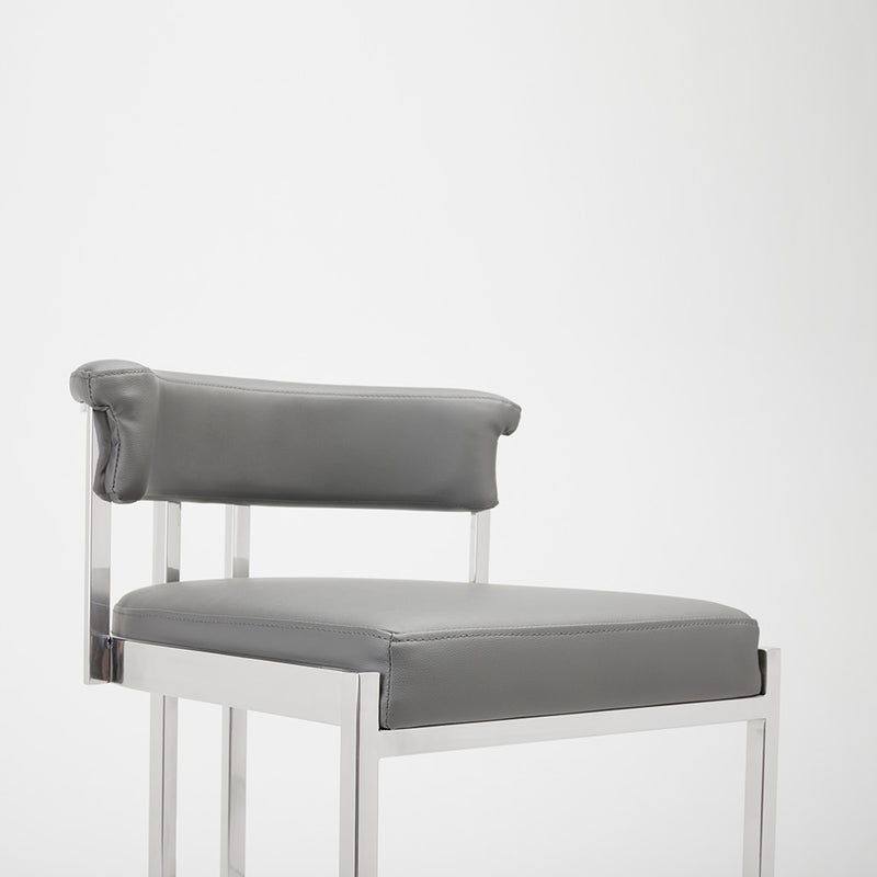 2. "Grey Leatherette Corona Counter Chair - Comfortable and durable seating solution for bars and counters"