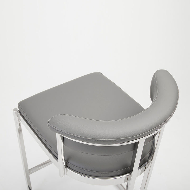 7. "Corona Counter Chair in Grey Leatherette - Ergonomic design for maximum comfort during long hours of sitting"