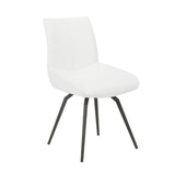 1. "Nona Swivel Chair: White Leatherette with Comfortable Cushioning"
