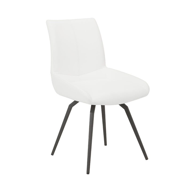 1. "Nona Swivel Chair: White Leatherette with Comfortable Cushioning"