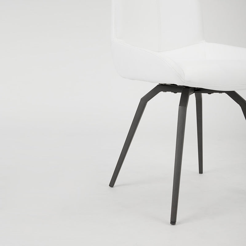 3. "Ergonomic Nona Swivel Chair: White Leatherette for Optimal Support"