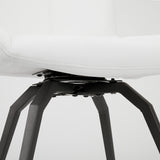 4. "Contemporary Nona Swivel Chair: White Leatherette with Sleek Design"
