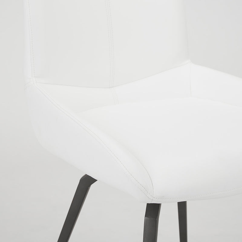 5. "Luxurious Nona Swivel Chair: White Leatherette for a Sophisticated Look"