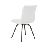 7. "Durable Nona Swivel Chair: White Leatherette for Long-lasting Use"