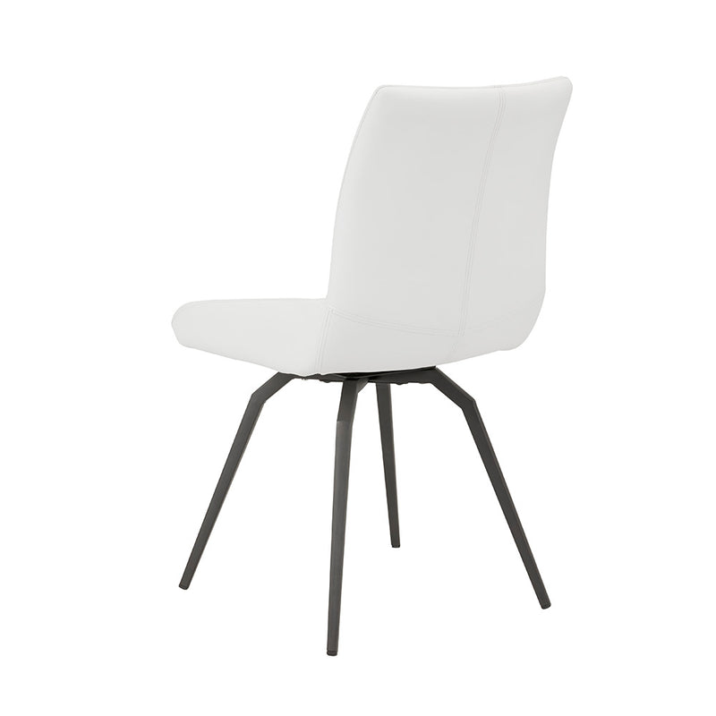 7. "Durable Nona Swivel Chair: White Leatherette for Long-lasting Use"