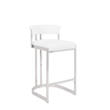 1. "Corona Counter Chair: White Leatherette - Sleek and modern design"