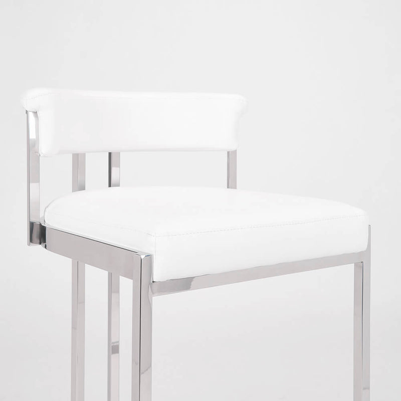 6. "White Leatherette Corona Counter Chair - Versatile and functional seating solution"