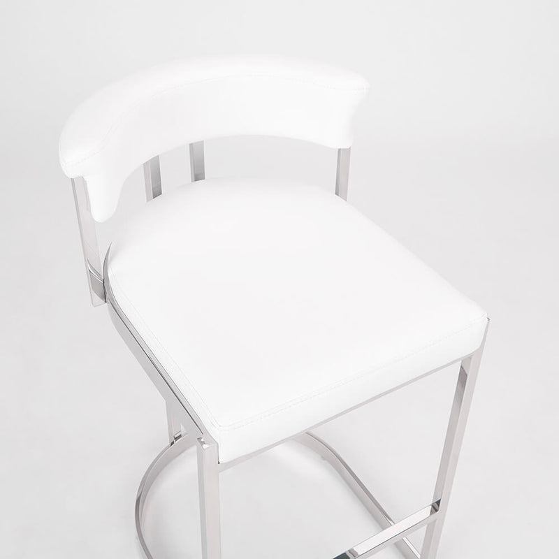 5. "Corona Counter Chair: White Leatherette - Enhance your dining area with elegance"