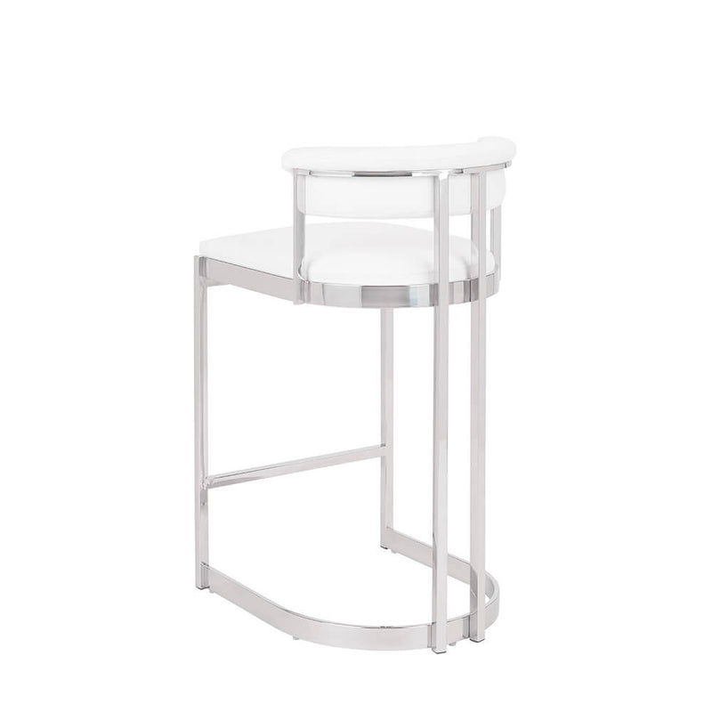4. "White Leatherette Corona Counter Chair - Durable and easy to clean"