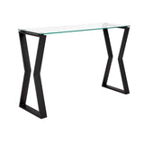 1. "Noa Black Metal Console Table with sleek design and ample storage"