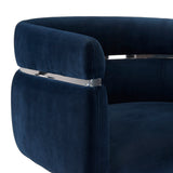 2. "Stylish Obi Blue Velvet Chair - Perfect Addition to Any Living Space"