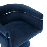 7. "Obi Blue Velvet Chair - Modern Design with a Touch of Vintage Charm"