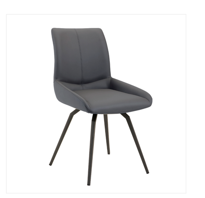 1. "Nona Swivel Chair: Grey Leatherette - Sleek and modern design"