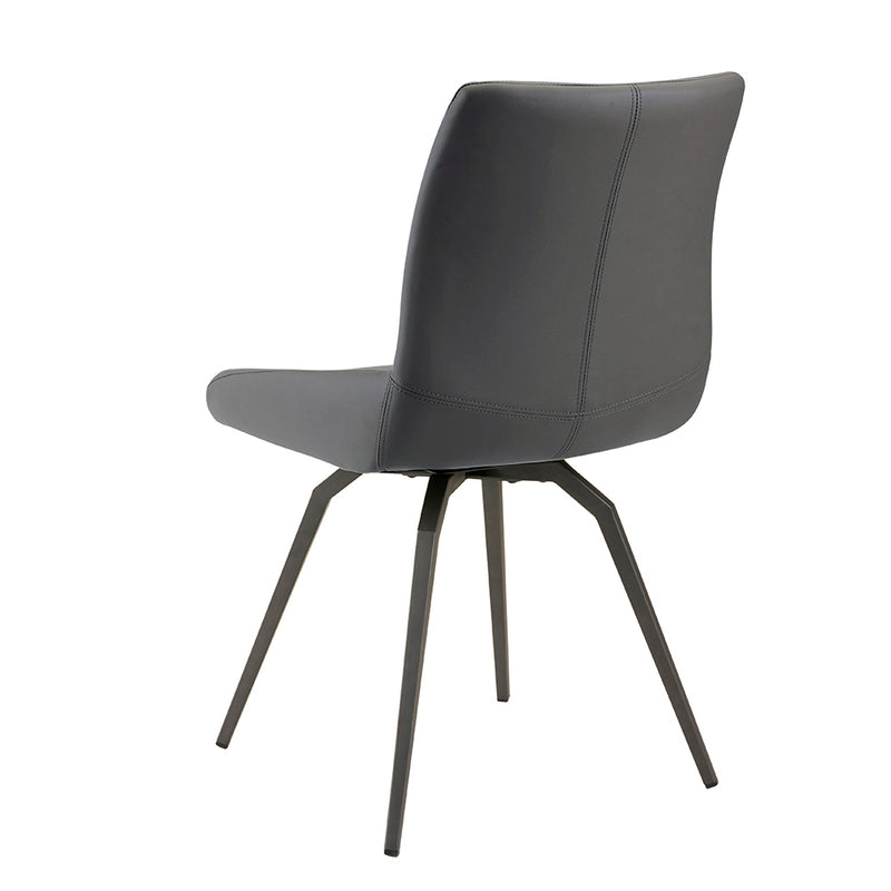 2. "Grey Leatherette Nona Swivel Chair - Comfortable and stylish seating"
