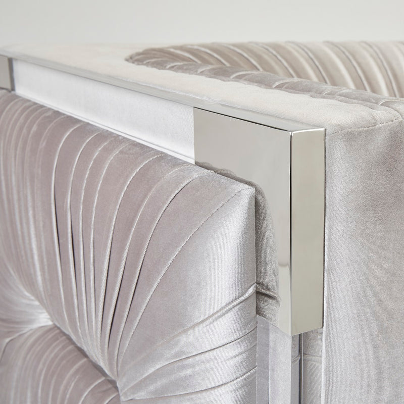2. "Grey Velvet Paloma Sofa - Stylish and elegant addition to your living room"