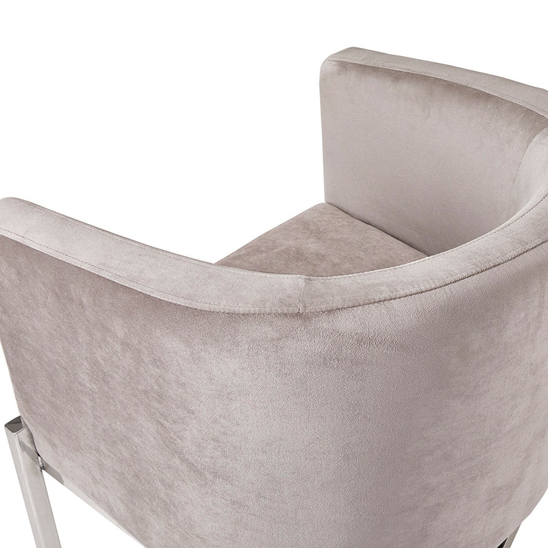 3. "Medium-sized Grey Velvet Anton Accent Chair - Perfect blend of elegance and comfort"