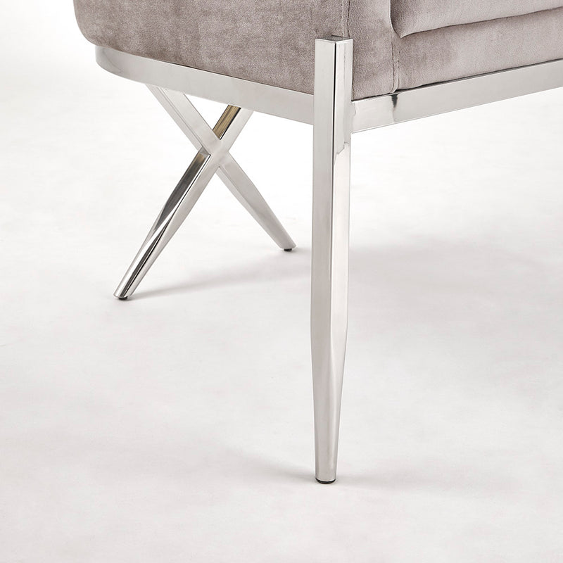 4. "Anton Accent Chair in Grey Velvet - Enhance your home decor with this chic seating option"