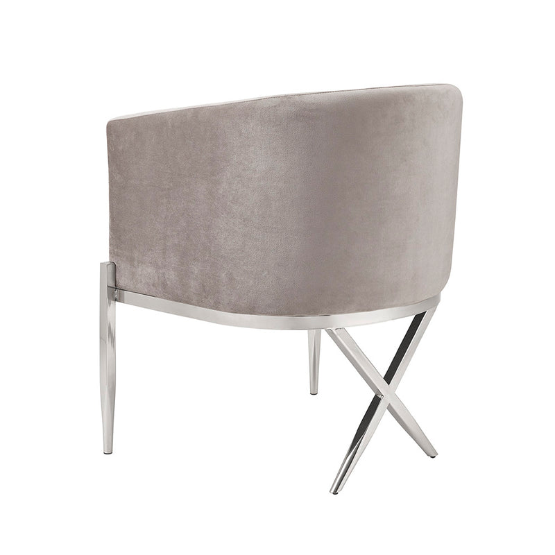 7. "Medium-sized Grey Velvet Anton Accent Chair - Versatile seating solution for any room in your home"